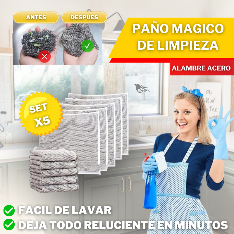 PAÑOS DE LIMPIEZA MULTIUSO DE MALLA METALICA