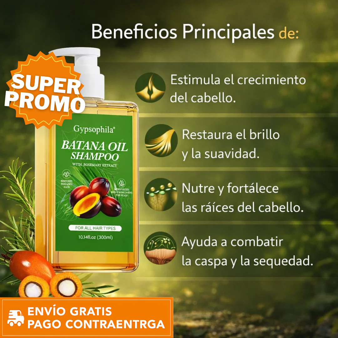 BatanaGlow™: Shampoo con Aceite de Batana que Nutre, Repara y Devuelve el Brillo al Cabello. ✨