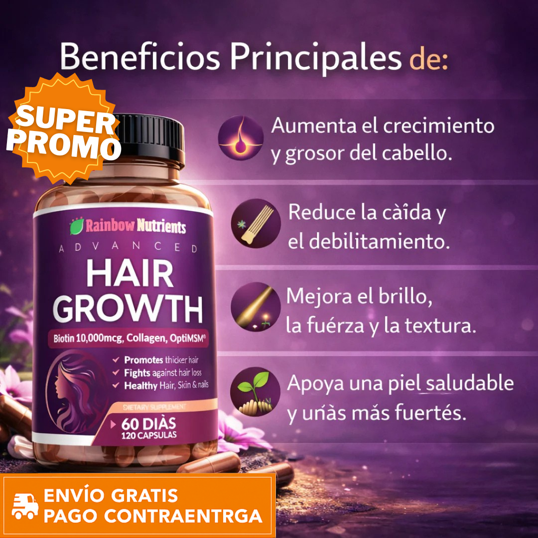 HairGrowth™: Cabello Más Estimulado, Más Fuerte y con Mayor Crecimiento