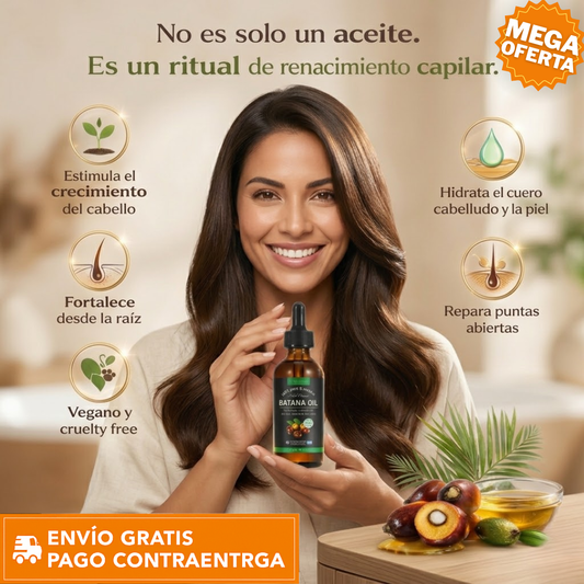 BatanaGlow™: Aceite de Batana que Nutre, Repara y Devuelve el Brillo al Cabello. ✨