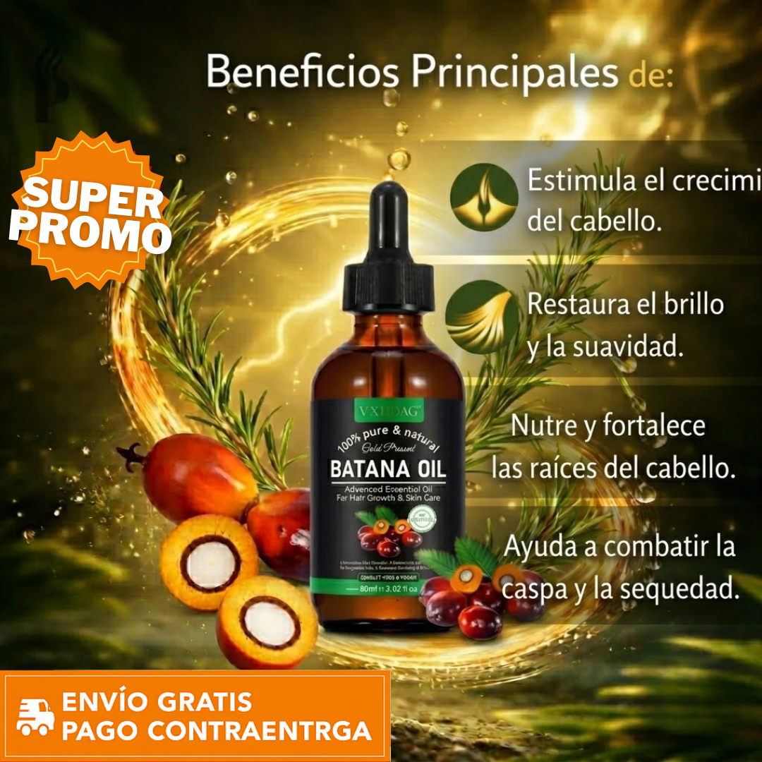 BatanaGlow™: Aceite de Batana que Nutre, Repara y Devuelve el Brillo al Cabello. ✨