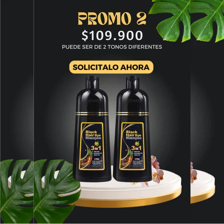 Oferta Especial 3 in 1: Black Hair Dye Shampoo de Henna™ — Cubre Canas al Instante