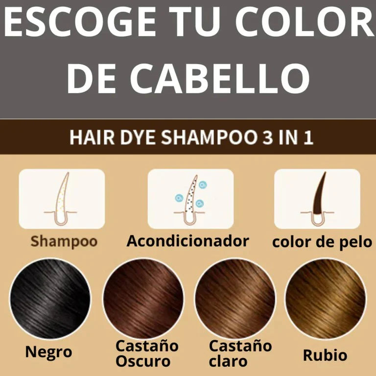 Oferta Especial 3 in 1: Black Hair Dye Shampoo de Henna™ — Cubre Canas al Instante