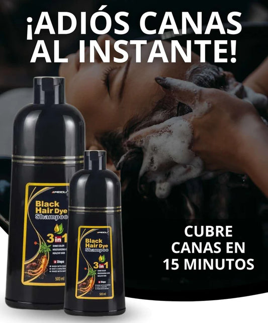 Oferta Especial 3 in 1: Black Hair Dye Shampoo de Henna™ — Cubre Canas al Instante